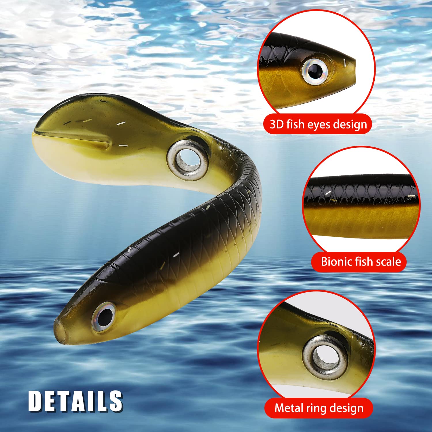 Qpets 5 Pcs Soft Bionic Fishing Lure, Fishing Lures Kit, 10cm, Simulation Loach Soft Baits, Slow Sinking Bionic Swimming Lures, Freshwater Saltwater Bass Fishing Bait Kits Fishing Frog Lure Qpets 5 Pcs Soft Bionic Fishing Lure, Fishing Lures Kit, 10cm, Simulation Loach Soft Baits, Slow Sinking Bionic Swimming Lures, Freshwater Saltwater Bass Fishing Bait Kits Fishing Frog Lure